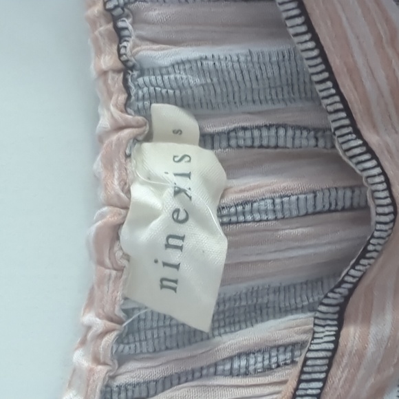 Long dress, size small.  Peachy pink, black and white with lining to knees. - Picture 2 of 2